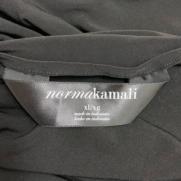 Norma Kamali Dress Size XL Scoop Neck Empire Waist Black Stretch Jersey Knit - Picture 8 of 11